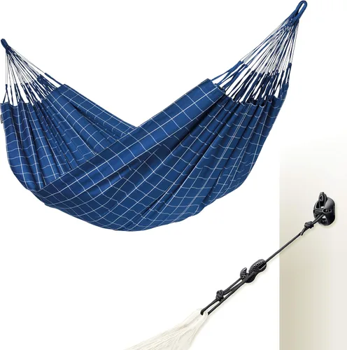 Vista 33 de LA SIESTA Brisa - Hamaca clásica colgante, hecha a mano, resistente a la intemperie, resistente a roturas para relajación en interiores y Almendra