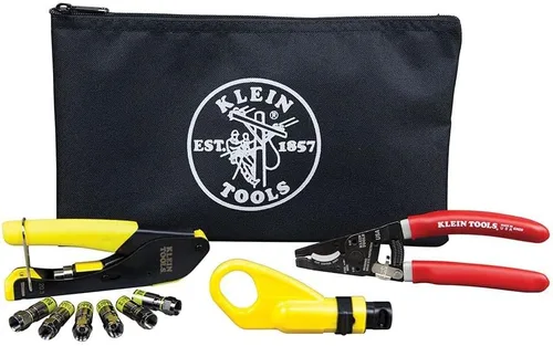 Vista 2 de Klein Tools Kit de instalación coaxial VDV026-211 y crimpadora de cables de datos modulares de trinquete VDV226-110/pelacables/cortador de cables