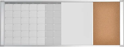 Vista 8 de MasterVision Cubículo personal de borrado en seco, tablero blanco con corcho, magnético, extra ancho, 18 x 36 pulgadas, marco de aluminio