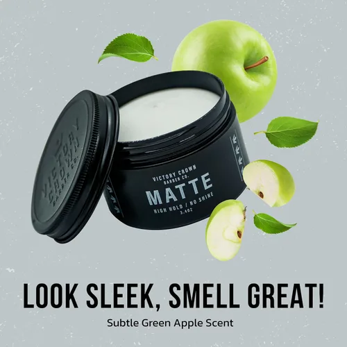 Vista 6 de Victory Crown - Pomada mate de alta sujeción, cera sin brillo, 3.4 onzas Matte pomade with strong all-day hold and zero shine. Water-based styling