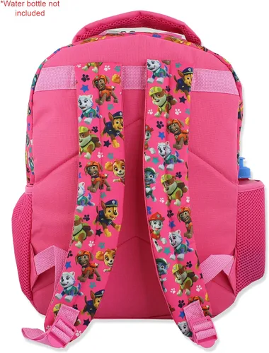 Vista 4 de Nickelodeon Paw Patrol Pups - Mochila escolar de 16 pulgadas para niños y niñas, Rosado, Viajar