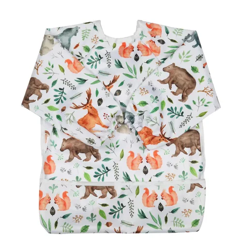 Vista 20 de Babero Camisa de manga larga con bolsillo para bebés de 1 a 3 años (Animal Forest)