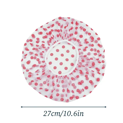 Vista 8 de 3 gorros de ducha, elásticos, reutilizables, impermeables, de plástico, para mujer
