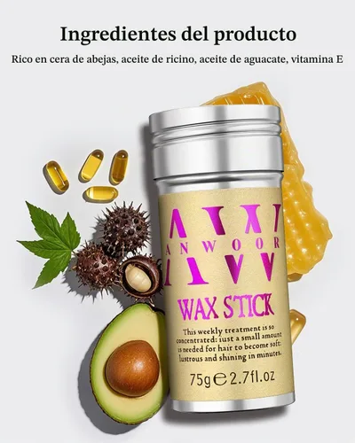 Vista 5 de AnWoor - 4 cepillos de borde para el cabello, barra de cera para el cabello, cepillo de pelo liso para alisar el cabello del bebé, peines de cola