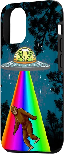 Vista 2 de Funda de regalo para iPhone 14 Alien Bigfoot Sasquatch con diseño de OVNI Galaxy Space Lover