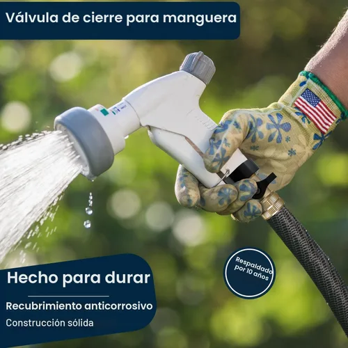 Vista 2 de DBR Tech® Válvula de Cierre de Manguera de Jardín de Latón – Válvula de Manguera de Agua de Uso Duro para Cierre Conector de Extremo de Manguera