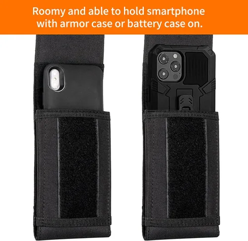 Vista 2 de bvya Funda táctica Molle para iPhone 15 Pro Max/15 Pro/15 Plus/15/14 Pro Max/13 Pro Max/12 Pro Max y otros teléfonos inteligentes de 4.7 a 6.9