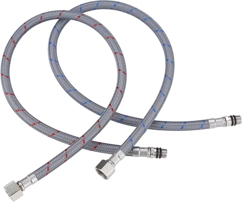 Vista 7 de Líneas de suministro de rosca de compresión hembra de 3/8 pulgadas × conector macho M10 1 par, manguera de grifo ARCORA de 16 pulgadas conecta