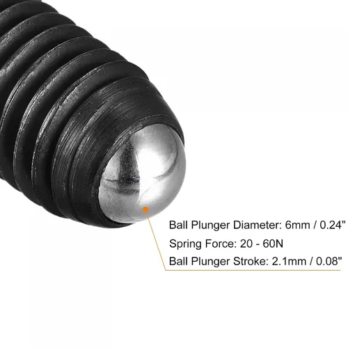 Vista 4 de uxcell Tornillos de fijación de punto de bola, 5pcs M10 x 0.472 in de acero de alto carbono Métrico Spring Hex Socket Grub Tornillo