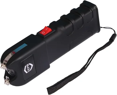 Vista 2 de Pistola paralizante con linterna y tecnología de barra antiagarre, pistola aturdidora de mil millones de resistentes, 120 lúmenes, batería