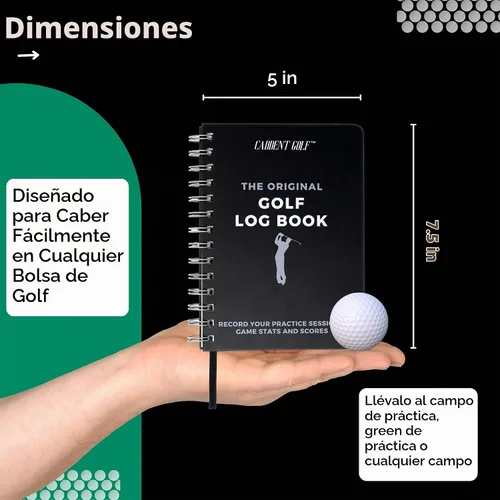 Vista 5 de Libro de registro - Cuaderno de golf encuadernado con alambre y libro de puntuación de golf - Diario de golf y libro de registro - 150 páginas