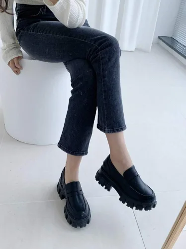 Vista 5 de AnnaKastle Mocasines de plataforma gruesa sin cordones para mujer