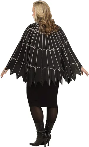 Vista 2 de Fun World Disfraz de poncho de telaraña para mujer, talla grande, multicolor, estándar, Multi