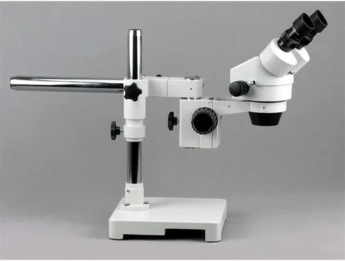 Vista 4 de AmScope Microscopio de zoom estéreo binocular profesional SM-3B, oculares WH10x, aumento 7X-45X, objetivo de zoom 0.7X-4.5X, iluminación ambiental