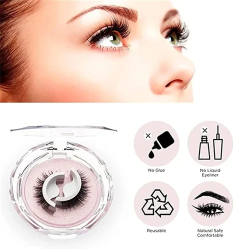 Vista 3 de Pestañas autoadhesivas reutilizables, 5 pares de pestañas autoadhesivas Glazyboo, pestañas autoadhesivas mejoradas, naturales, para mujeres, sin 5