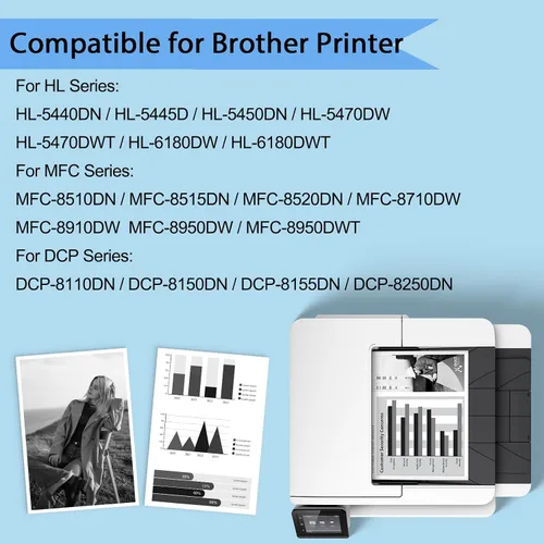 Vista 2 de Cartucho de tóner negro + unidad de tambor compatible con Brother TN750 TN-750 TN720 DR720 DR-720 utilizado en impresora HL-5470DW HL-5450DN