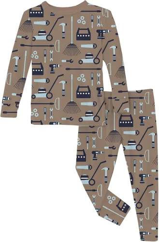 Vista 110 de KicKee Pants Conjunto de pijama de manga larga con estampado de piezas