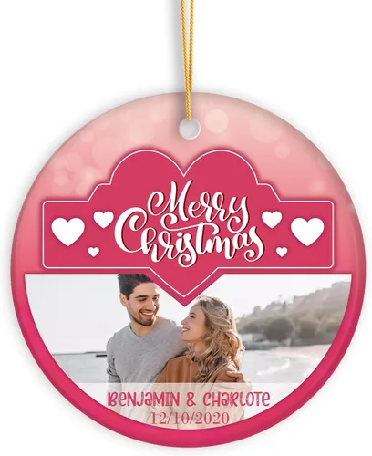 Vista 14 de Adorno de bebé de primera Navidad con foto personalizada, adorno de árbol de Navidad con foto personalizada, adorno de recuerdo de bebé, regalo