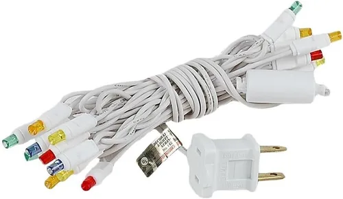 Vista 4 de Novelty Lights Luces LED Mini de Manualidades de 8.5 Pies con 20 Luces, LEDs Multicolor en Cable Blanco, Cable de 24 Pulgadas, Cadena de Luces