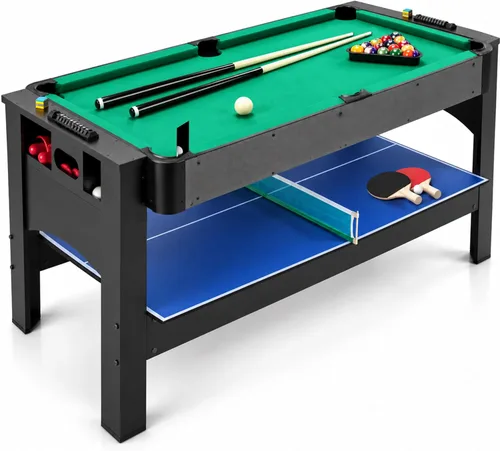 Vista 17 de Fat Cat 3-in-1 6' Flip Multi-Game Table Campo de juego de tela azul