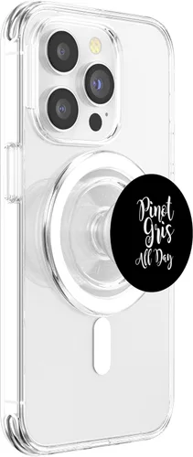 Vista 3 de Pinot Gris All Day - Cute Wine Lovers Gift for Women PopSockets MagSafe PopGrip for iPhone