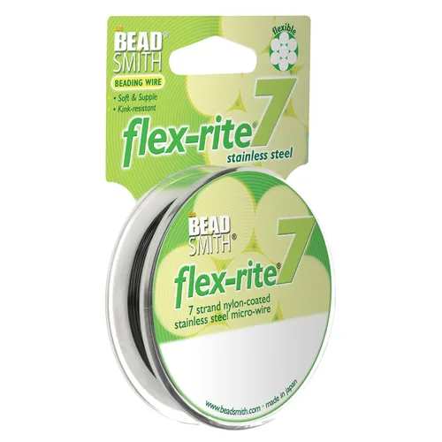 Vista 11 de The Beadsmith Flex-Rite - Alambre de acero inoxidable recubierto de nailon Transparente: 30 pies