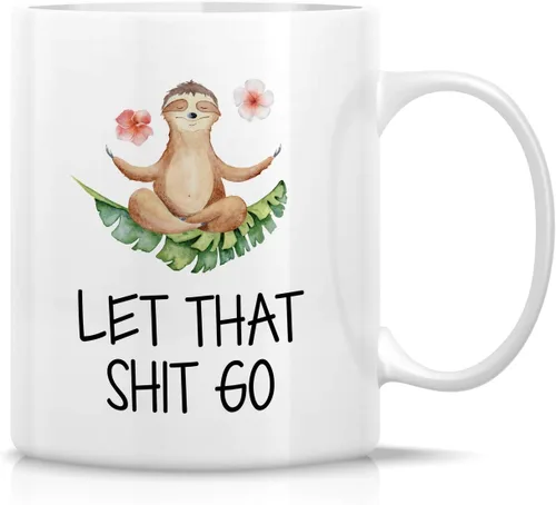 Vista 13 de Retreez Taza divertida – Namaste Namastay Home with My Dog Dogs Lover Meditación Yoga 11 Oz Tazas de café de cerámica – Divertido, sarcasmo