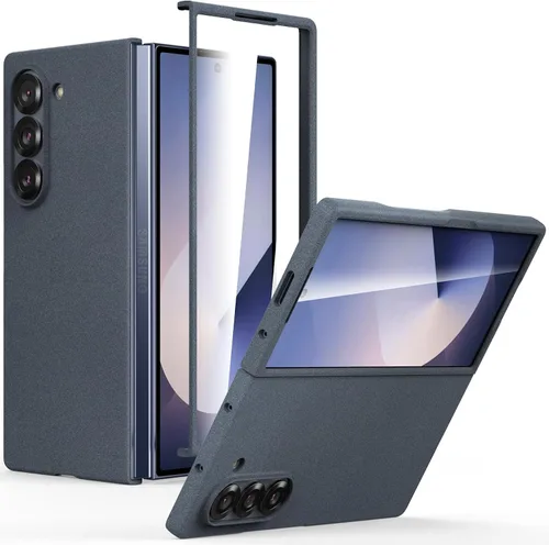 Vista 19 de Funda delgada para Galaxy Z Fold 5, [película de pantalla frontal dura transparente incorporada + parte trasera de policarbonato duro]