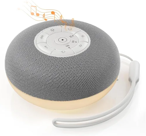 Vista 2 de YEVIK - Máquina de sonido portátil para el sueño del bebé y viajes, 39 sonidos relajantes con luz nocturna, recargable USB-C, temporizador
