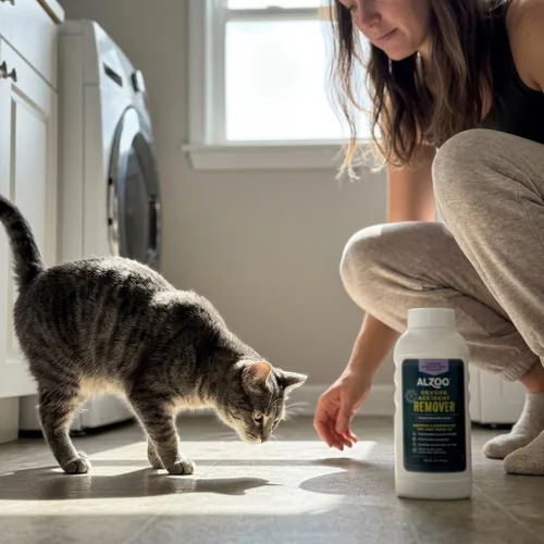 Vista 9 de ALZOO Removedor de accidentes severos para perros y gatos, gránulos absorbentes que ayudan a eliminar la suciedad de las mascotas y neutralizar