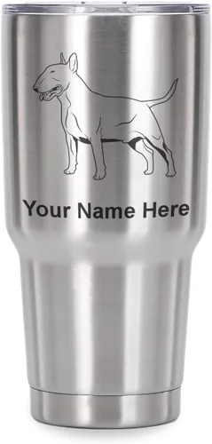 Vista 22 de LaserGram Vaso aislado al vacío de 20 onzas, perro Bull Terrier, grabado personalizado incluido (negro) Engraved Gift for Dog Lovers, Vacuum