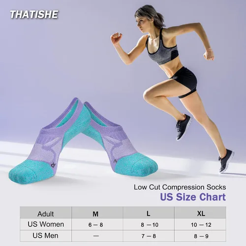 Vista 2 de No Show Socks - Calcetines deportivos de compresión de corte bajo y tobillo para mujer, 5 pares, Calcetines coloridos que aumentan el estado de ánimo