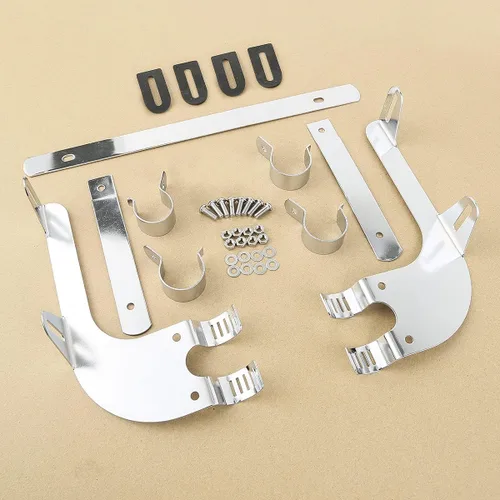 Vista 2 de Green-L 1.53 pulgadas Soporte de Parabrisas Compatible con Harley Dyna, Montura de Cromo