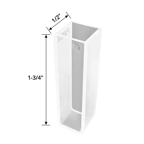 Vista 5 de QWORK Cuvetas de cuarzo de 3/8" para espectrofotómetro, 2 piezas cuadrado UV sellable cuarzo cubeta 0.1 fl oz celda de absorción de células