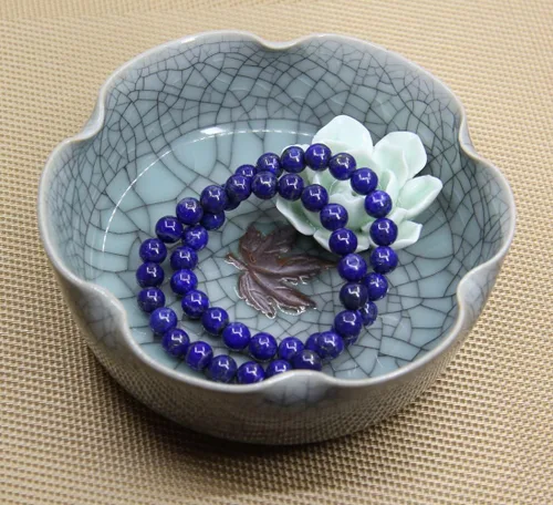 Vista 3 de Amandastone Pulsera elástica de cuentas redondas de 0.315 in con piedras preciosas naturales de 7 pulgadas