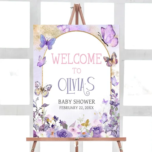 Vista 8 de Letrero de bienvenida para baby shower, personalizable, tema Berry Sweet, varios tamaños