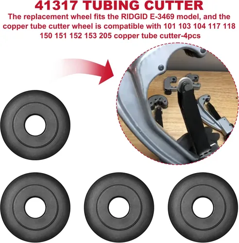 Vista 3 de 41317 - Rueda de repuesto para cortador de tubos RIDGID E-3469, cortador de tubos de cobre compatible con 101 103 104 117 118 150 151 152 153 205