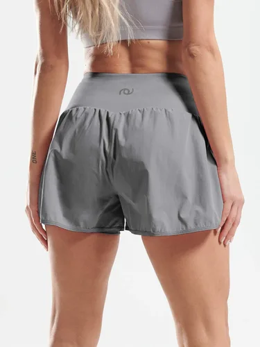 Vista 2 de Cadmus - Pantalones cortos de entrenamiento para mujer 2 en 1, para gimnasio, atlético. Pantalones cortos de entrenamiento con bolsillos