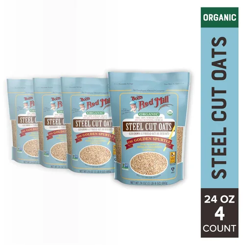 Vista 3 de Bob's Red Mill Avena cortada de acero orgánico, 24 onzas (paquete de 4)