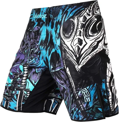 Vista 12 de LAFROI QJK01 Pantalones cortos para hombre, con cordón y 1 bolsillo, para artes marciales mixtas, cross training y boxeo Negro