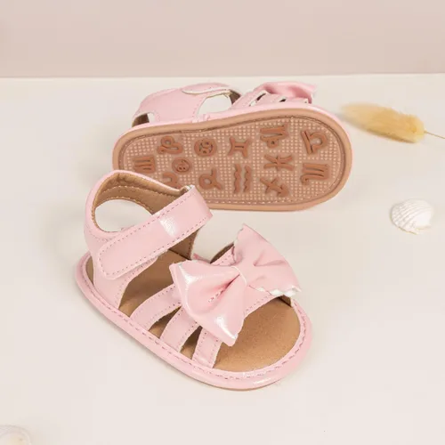 Vista 163 de Meckior Sandalias de verano con punta abierta y suave de piel sintética para bebés y niñas pequeñas
