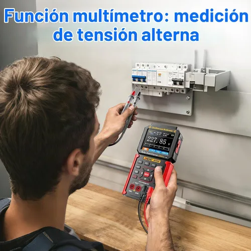 Vista 3 de Multímetro osciloscopio portátil 3 en 1,50MHz canal dual,Generador de señal Rojo