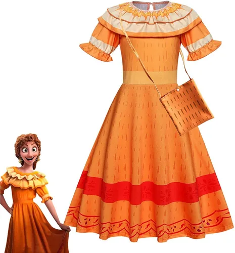 Vista 2 de Girls Mirabel Dress Encanto Costume Kids Magic Family Dress Toddler Isabella Madrigal Pepa Dolores Cosplay Dress Up Outfits