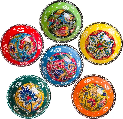 Vista 11 de BCS Juego de 6 cuencos de cerámica pequeños para inmersión, tabla de preparación de cocina y charcutería, plato de salsa de soja, platos decorativos
