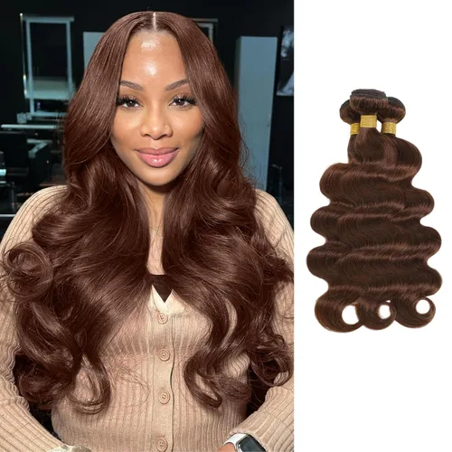 Vista 16 de Black Mix Blue Highlight Bundle Cabello humano ondulado 14 16 18 IN