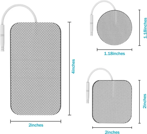 Vista 4 de TENS Unit EMS - Almohadillas de repuesto para dispositivos, 20 almohadillas de electrodo reutilizables con rendimiento autoadhesivo y diseño