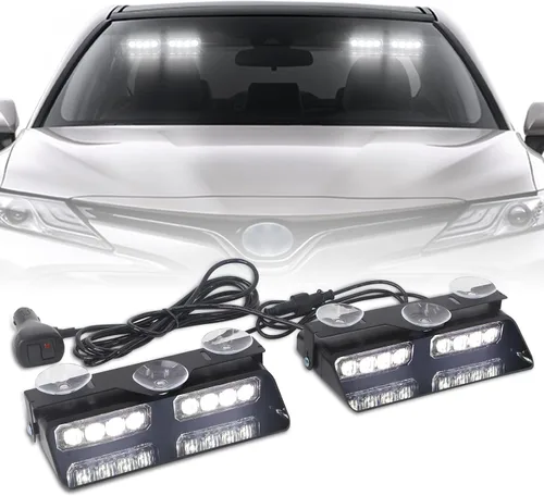 Vista 19 de XRIDONSEN Luces estroboscópicas de emergencia 2 en 1 para tablero e interior de parabrisas, luces parpadeantes de seguridad y advertencia color Ámbar