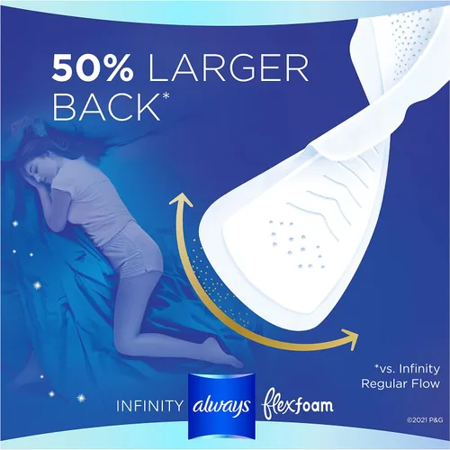 Vista 6 de Always Infinity FlexFoam Pads para mujer, talla 4, absorción nocturna, sin perfume, 13