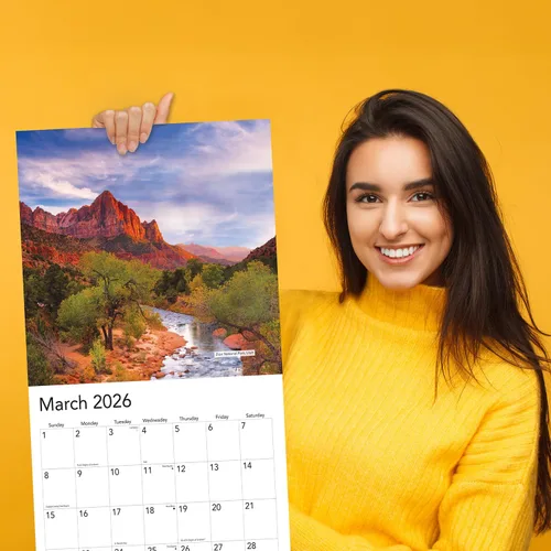 Vista 4 de Calendario de Parques Nacionales 2026 – Calendario de pared colgante de naturaleza, al aire libre con paseos por paisajes escénicos, planificador
