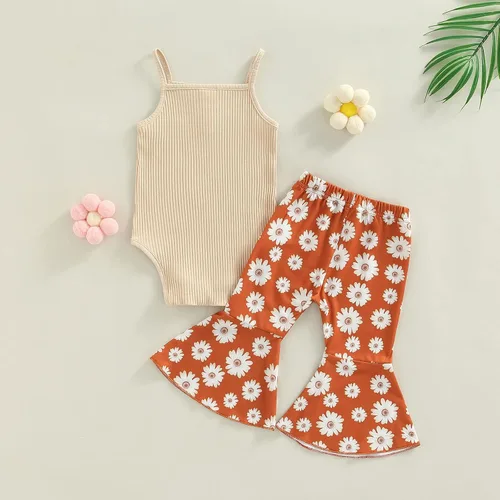 Vista 3 de Conjunto de ropa para bebé y niña, ajuste cómodo, material suave, diseño elegante para 3-24 meses